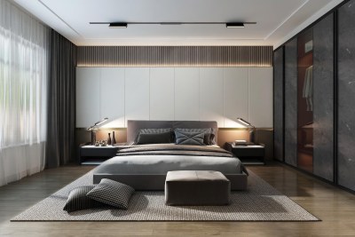 现代主卧3D模型下载